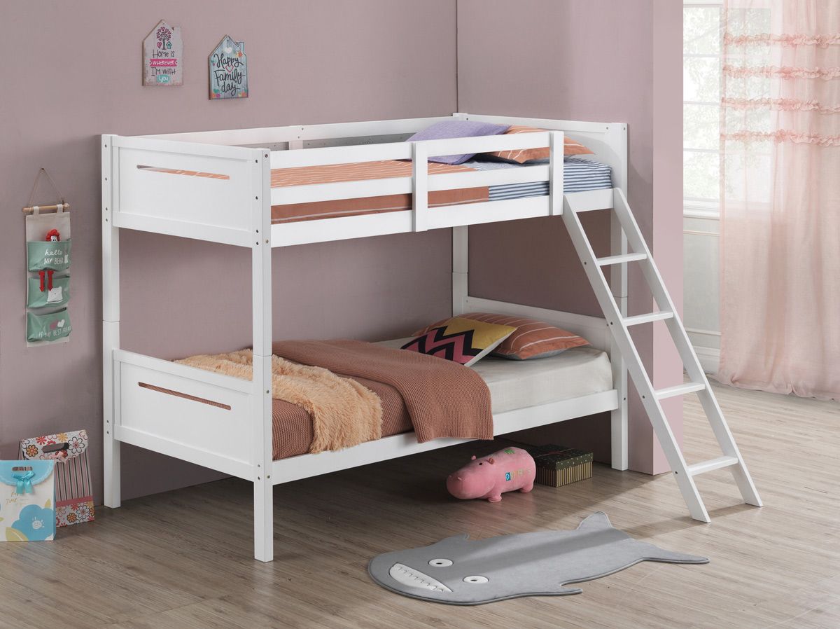 Alissa White Finish Twin Bunkbed