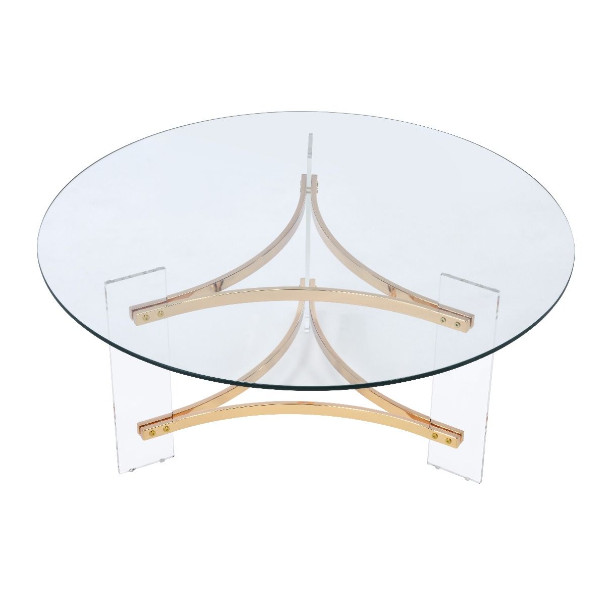 Alivia Round Glass Top Gold Coffee Table