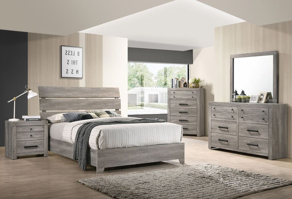 Alleya Rustic Grey Platform Bed