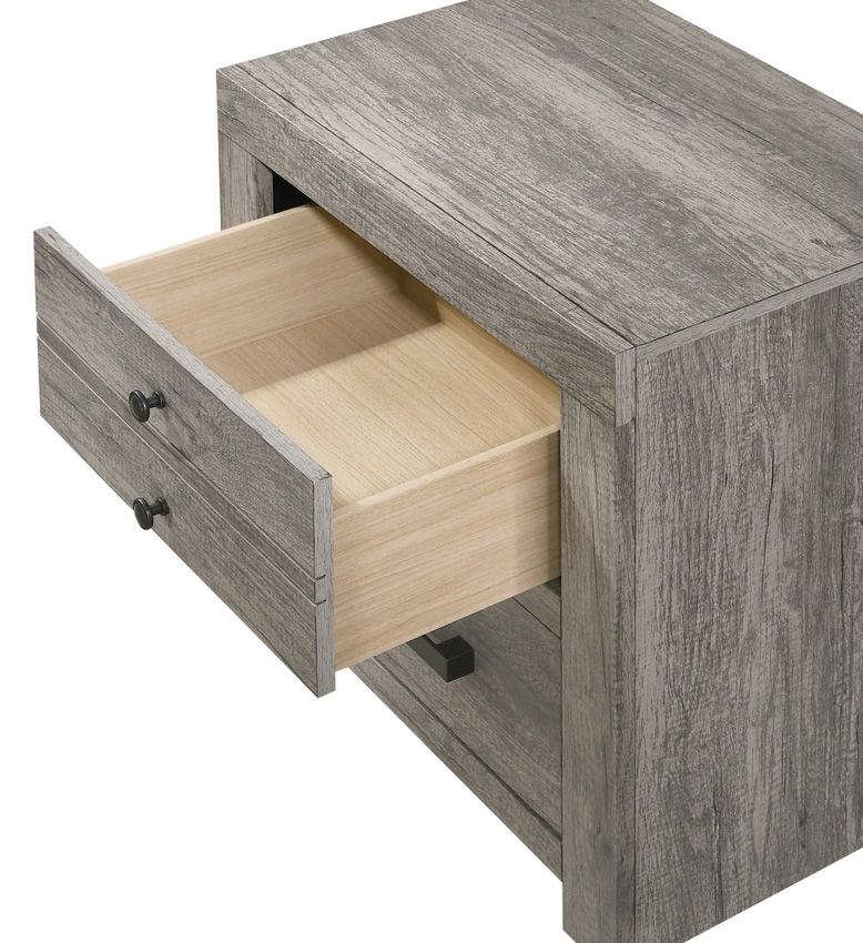 Alleya Rustic Grey Night Stand