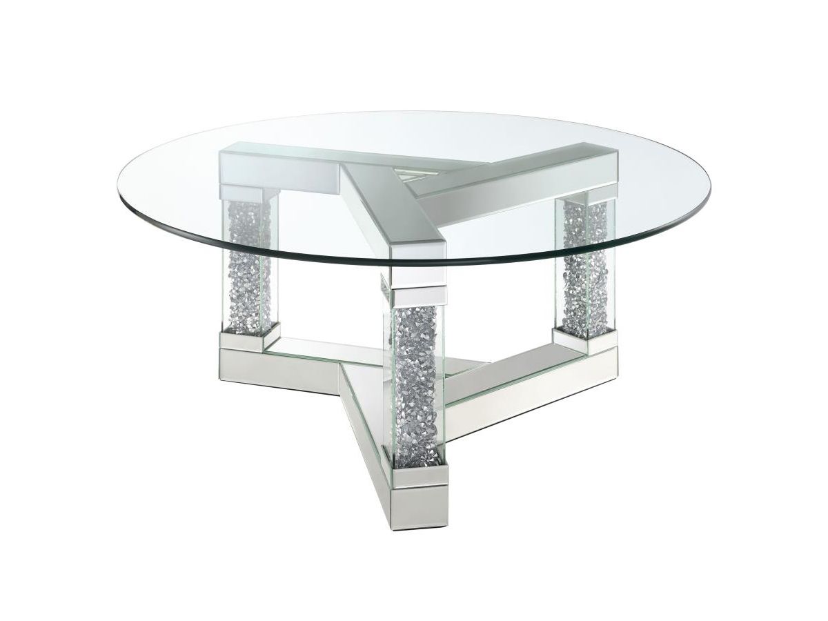 Almo Mirrored Round Coffee Table