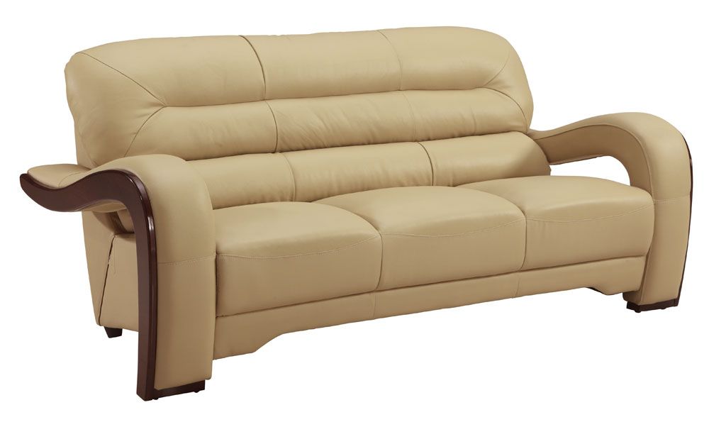 Alpha Beige Genuine Leather Sofa