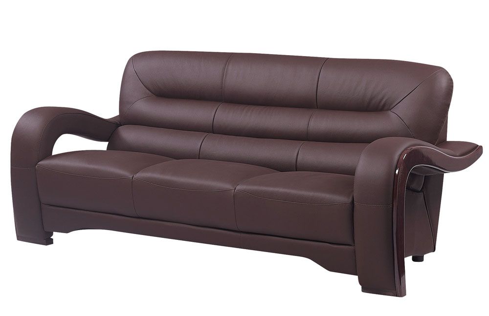 Alpha Modern Brown Leather Sofa