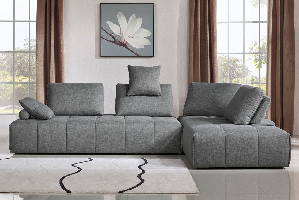 Alsatia Grey Linen Modern Sectional,Alsatia Grey Fabric Modular Sectional,Alsatia Sectional Details