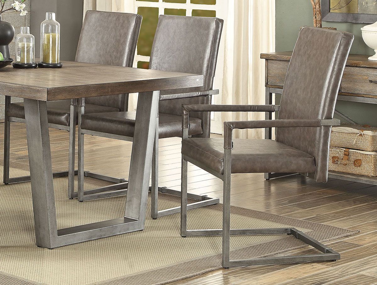 Altair Grey Leatherette Dining Chair,Altair Server Cabinet,Altair Dining Table Set