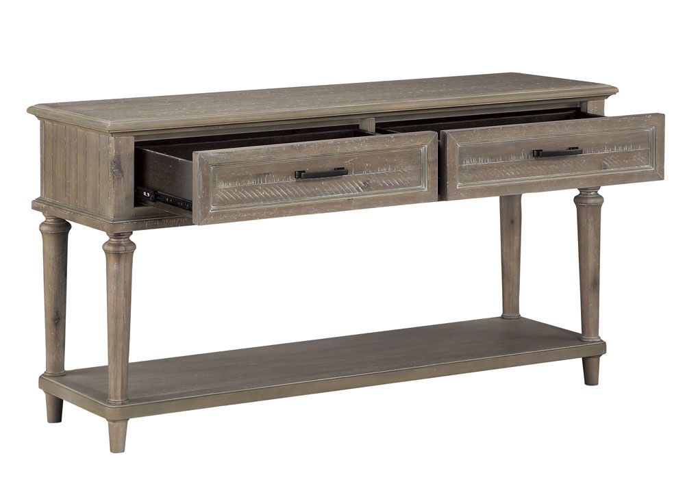 Amadis Rustic Finish Storage Sofa Table