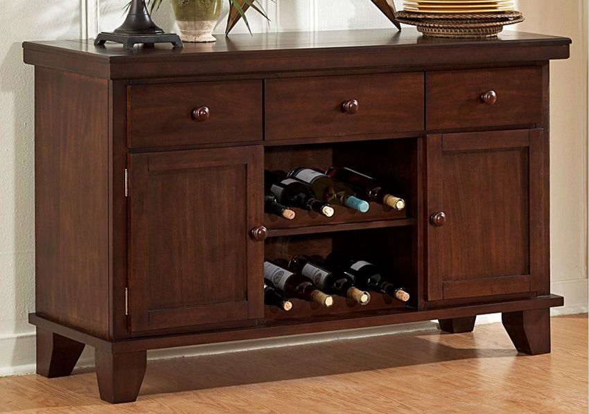 Ameillia Server With Wine Rack,Ameillia Casual Dining Table Set