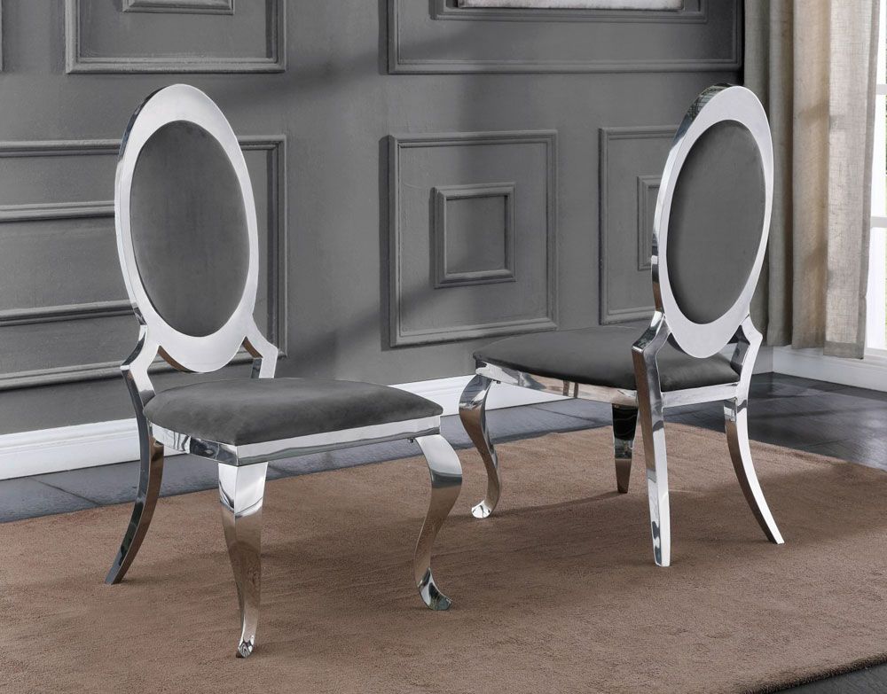 Amelia Grey Velvet Dining Chairs