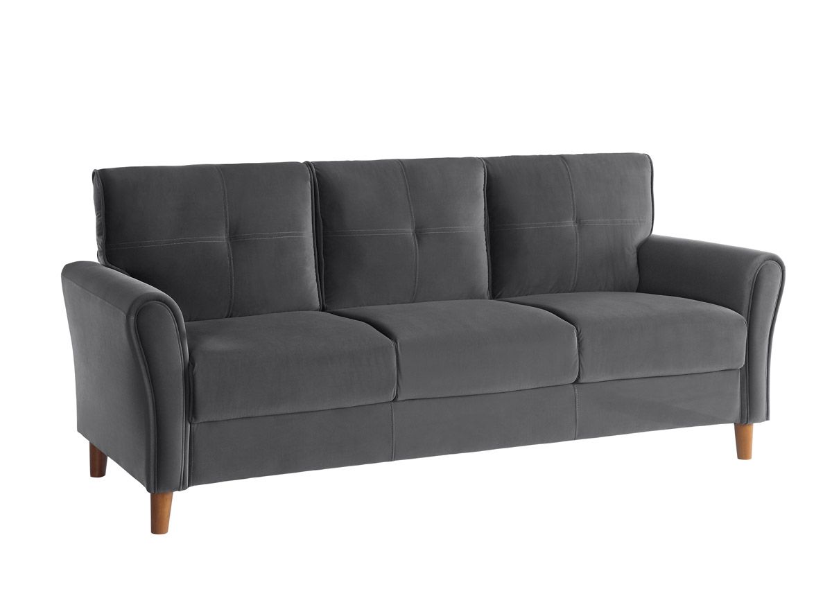 Americus Dark Grey Velvet Sofa