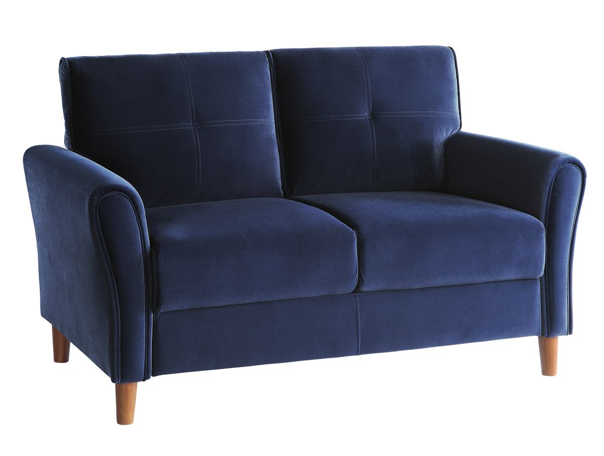 Americus Navy Blue Velvet Loveseat