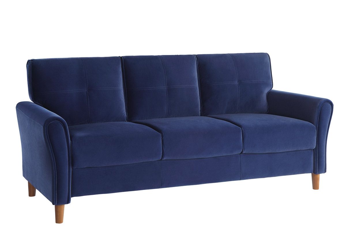Americus Navy Blue Velvet Sofa