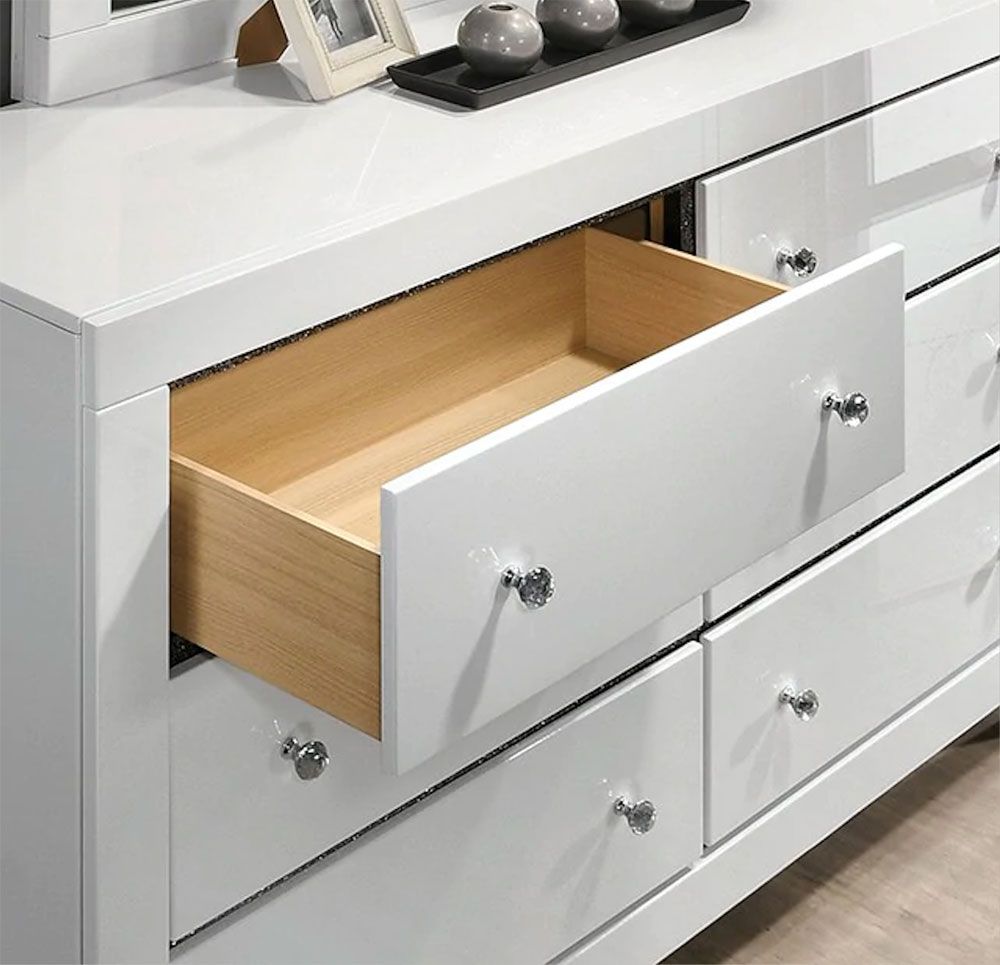 Amory White Lacquer Dresser Drawers