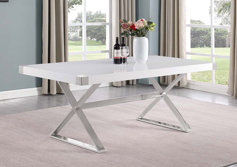 Anaya 78-Inch Dining Table With Chrome Base