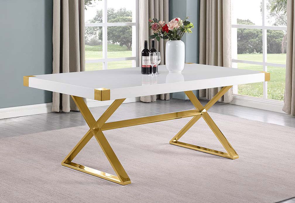 Anaya 78-Inch Dining Table With Gold Base