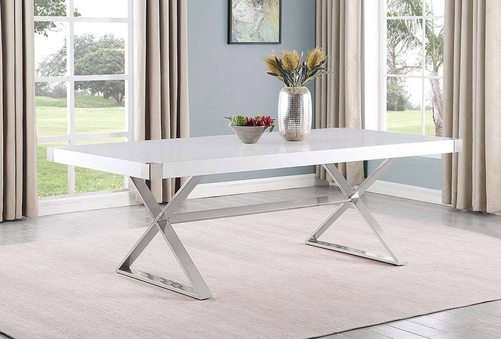 Anaya 94-Inch Dining Table With Chrome Base