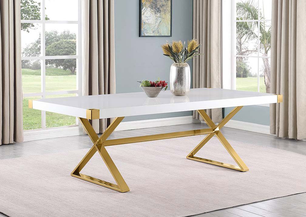 Anaya 94-Inch Dining Table With Gold Base