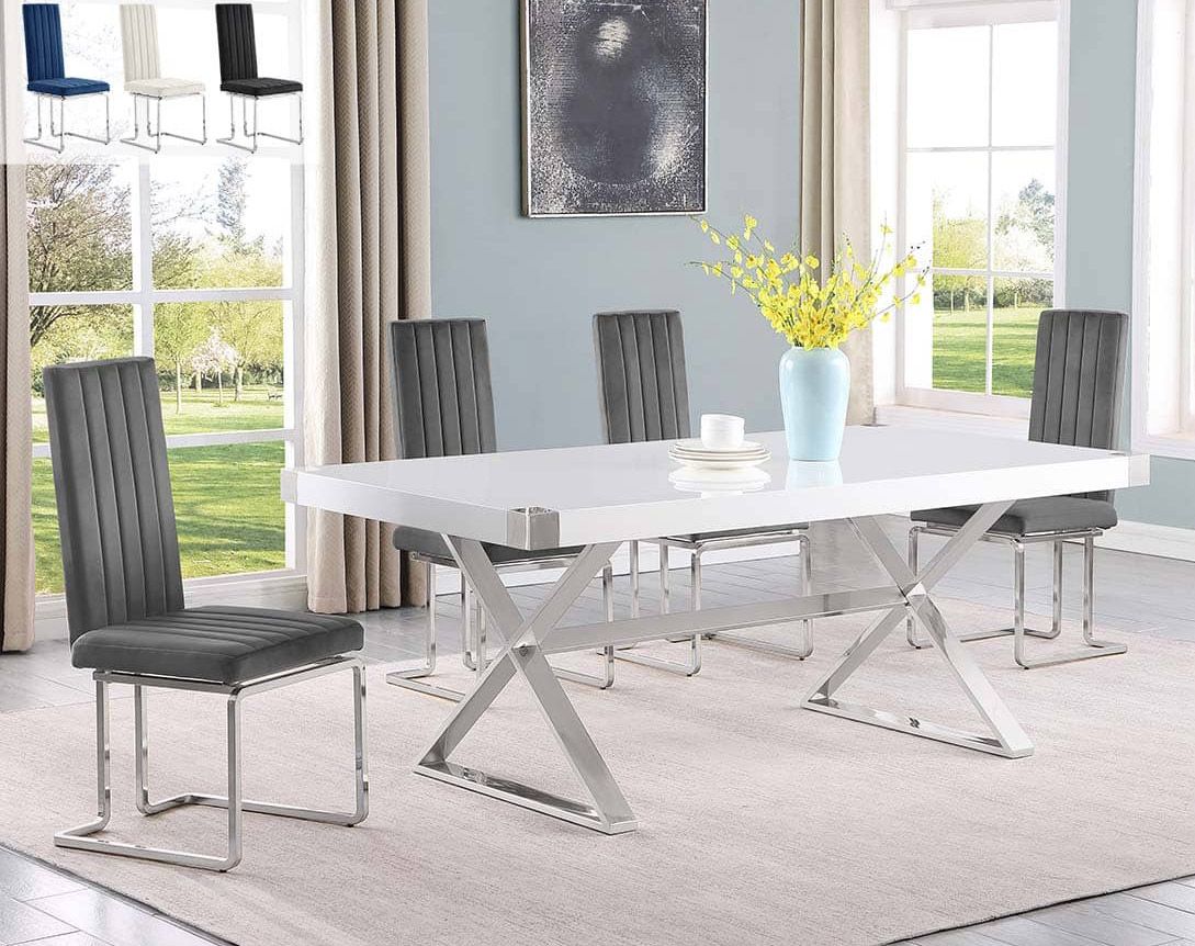 Anaya White Dining Table Set