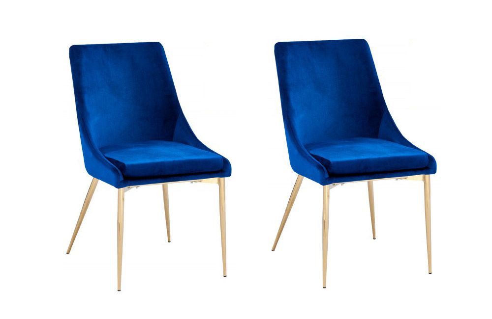 Andes Navy Blue Velvet Dining Chairs