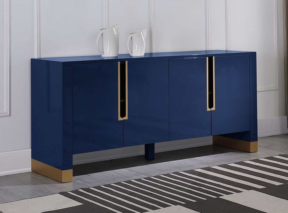 Andros Navy Blue Lacquer Modern Buffet