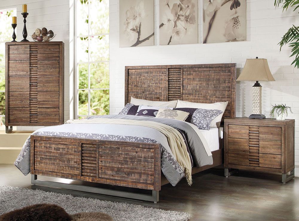 Anfisa Modern Rustic Finish Bed