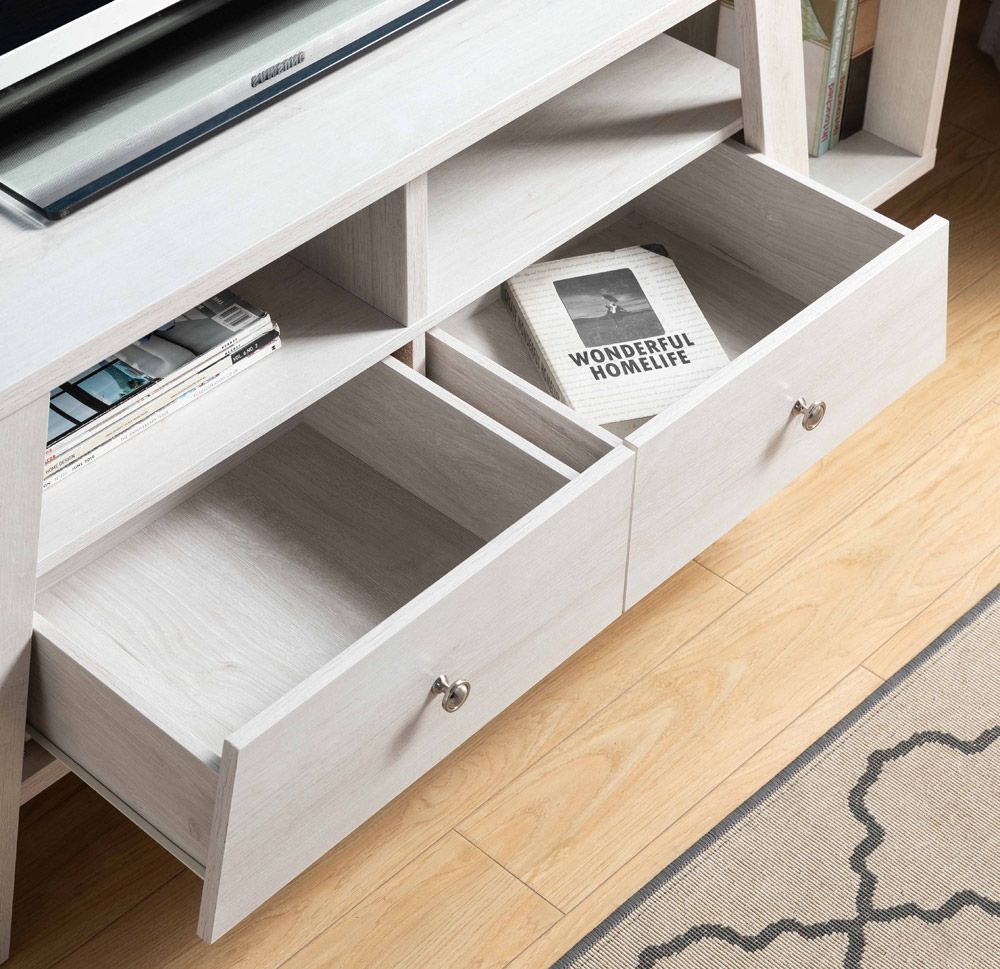 Anisha White Oak TV Stand Drawers