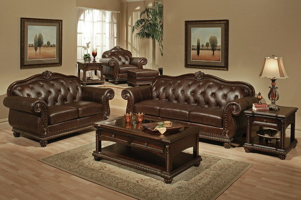 Anondale Top Grain Leather Sofa Set