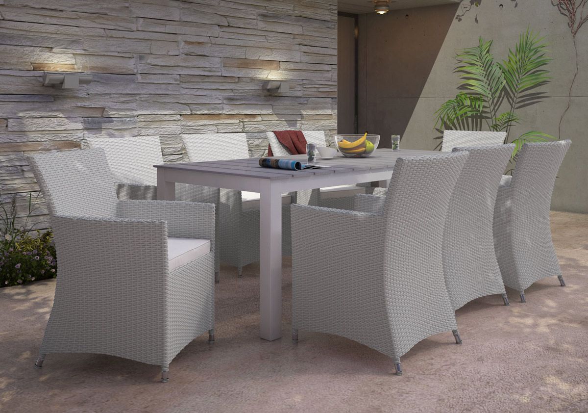 Ansonia Outdoor 9-Piece Dining Table Set
