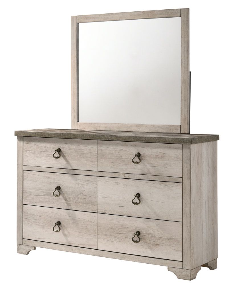 Antalya Transitional Style Dresser With Mirror