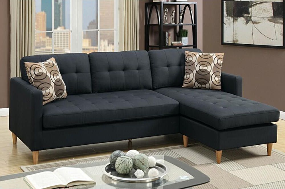 Anthony Sectional Right Side,Anthony Reversible Sectional Black Fabric