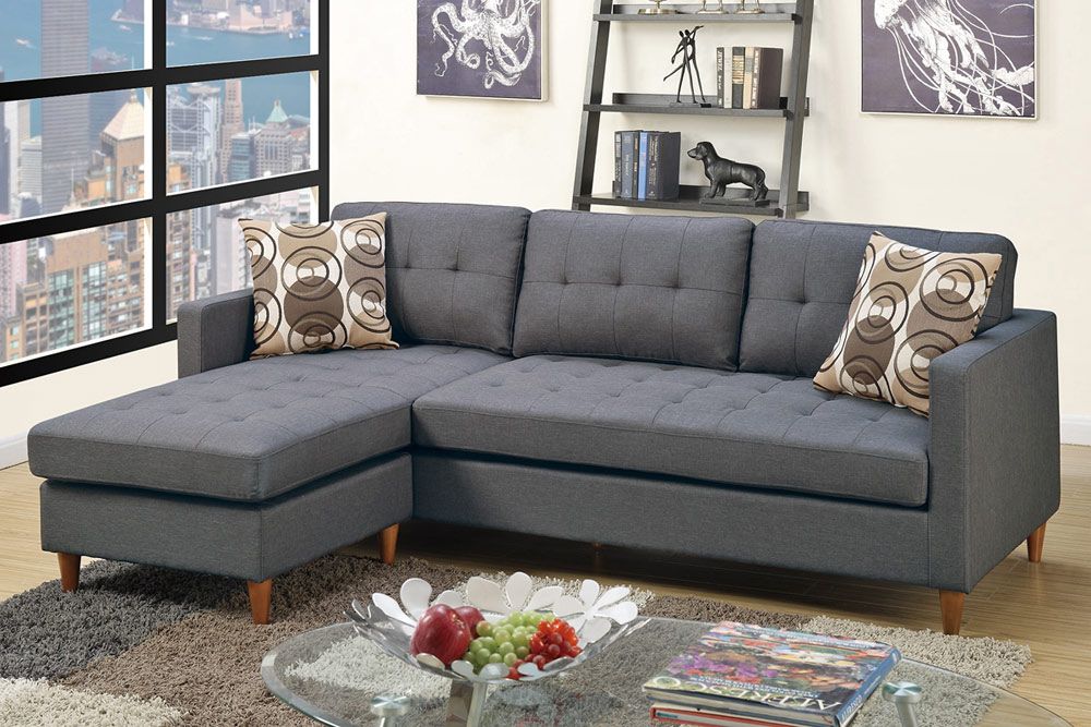Anthony Grey Fabric Reversible Sectional,Anthony Grey Fabric Sectional