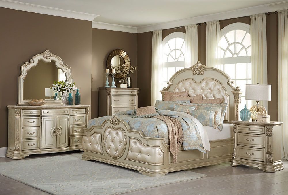 Antoinetta Champagne Finish Bedroom Furniture