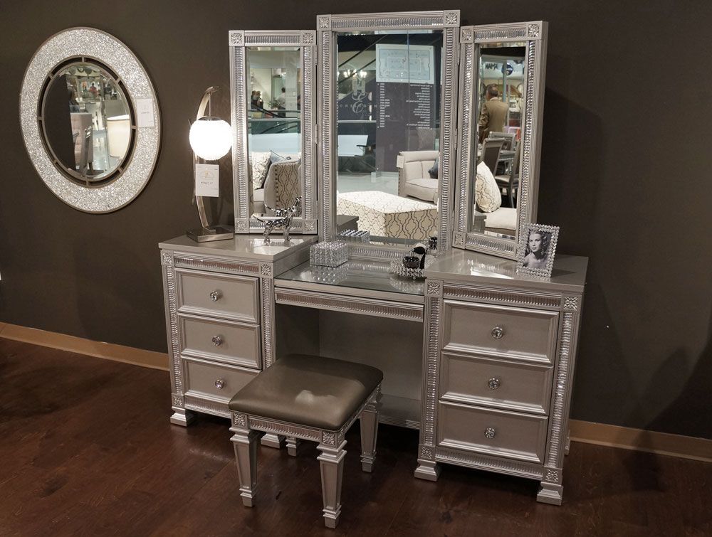 Arata Silver Finish Vanity Set