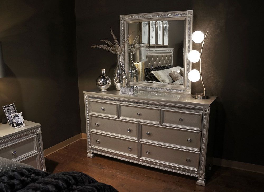 Arata Silver Finish Dresser With Mirror