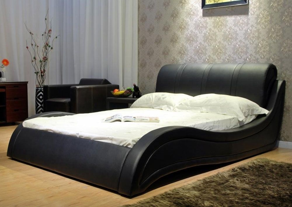 Mariana Platform Bed Black Leather
