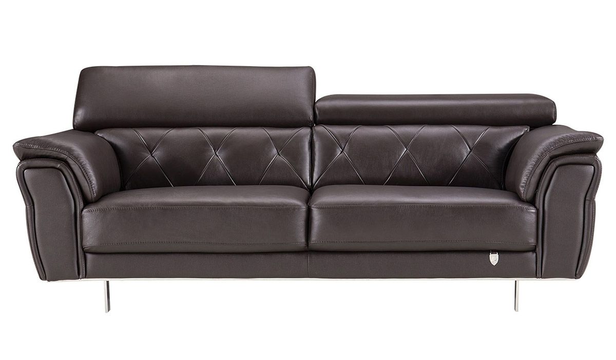 Arianna Chocolate Italian Leather Sofa