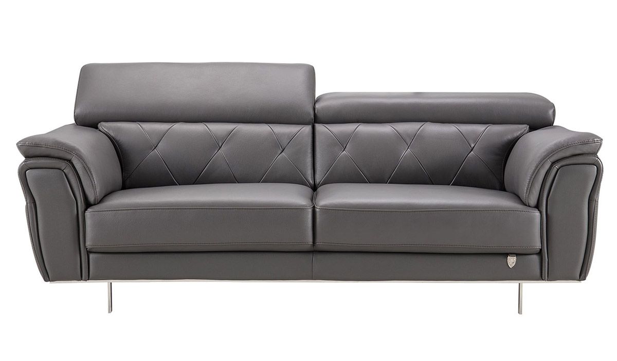Arianna Grey Italian Leather Sofa