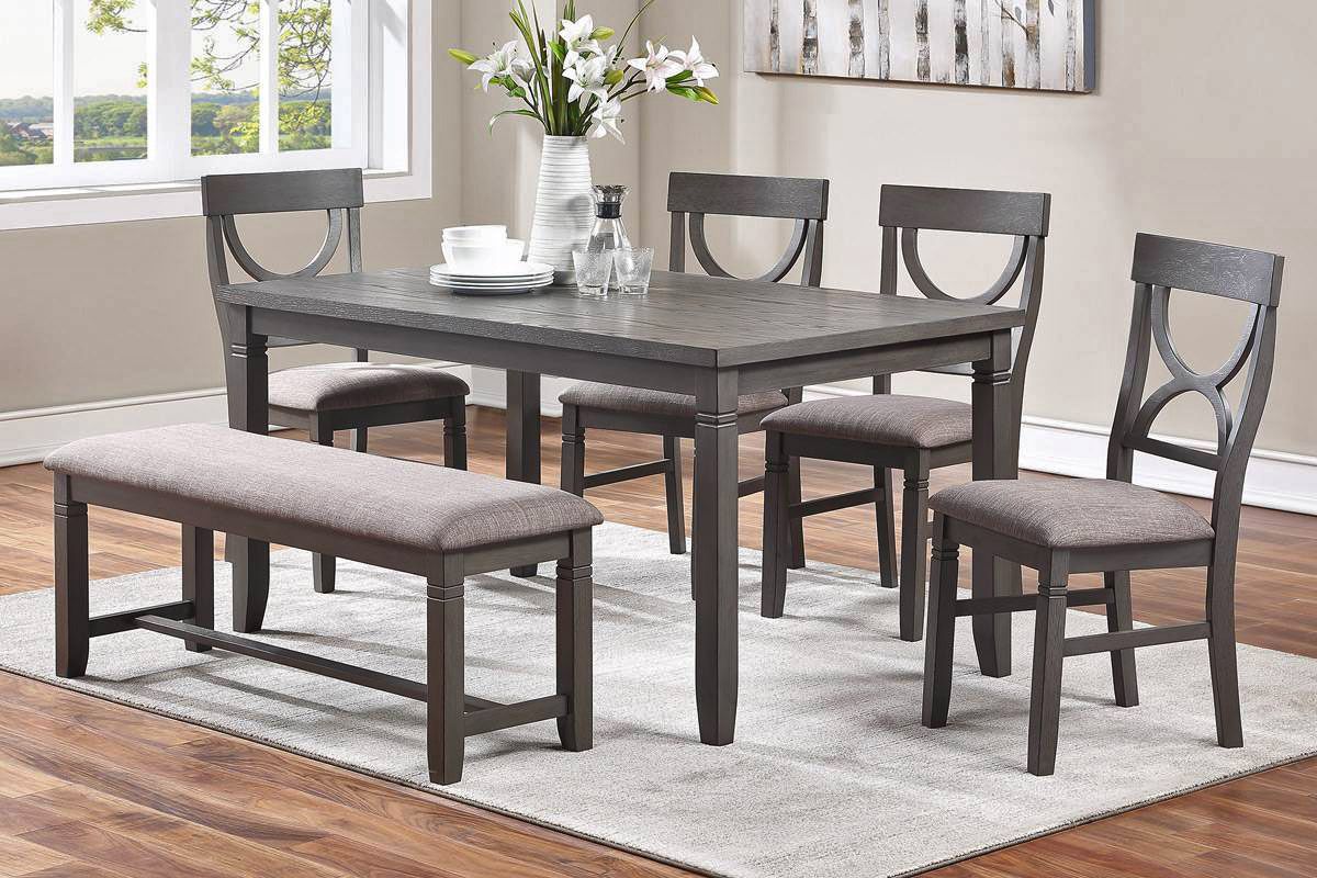 Armus Rustic Grey 6-Piece Dining Table Set