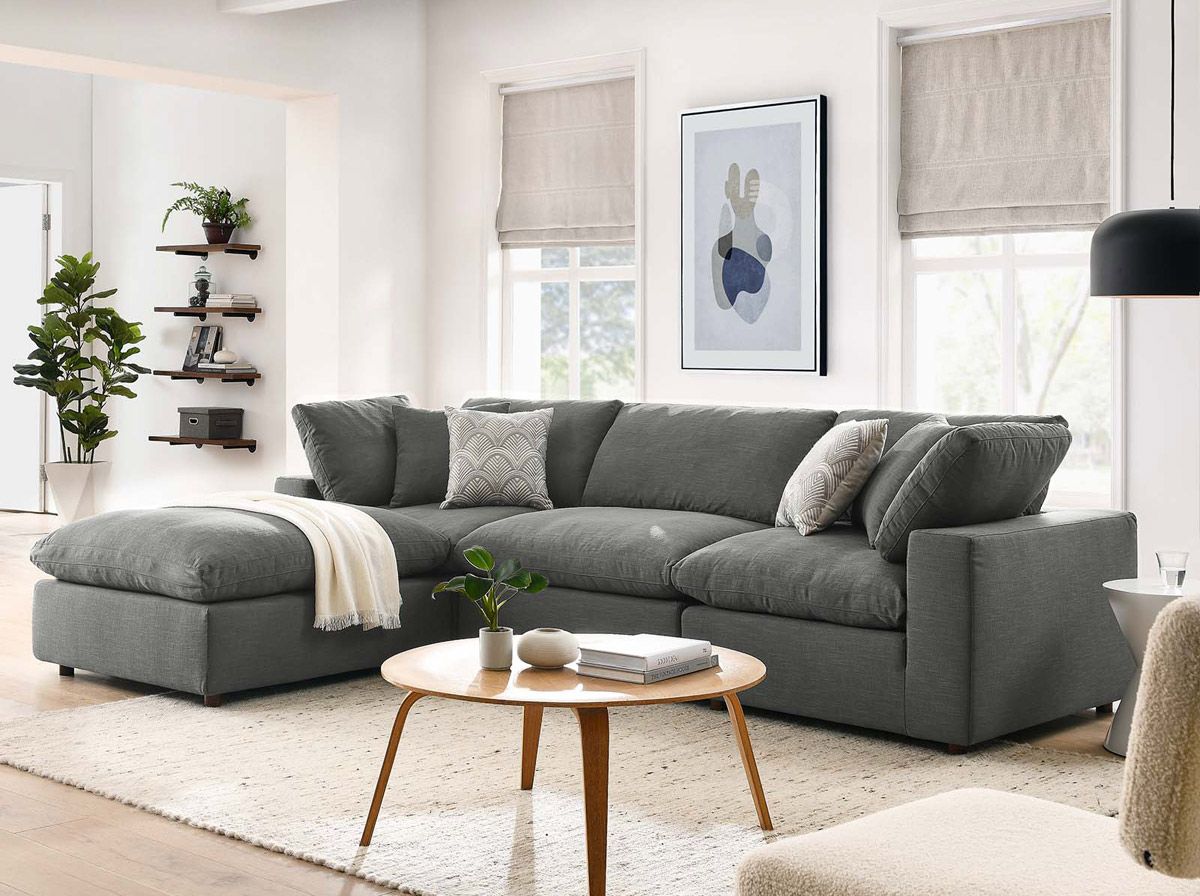 Arvada 4-Piece Grey Linen Modular Sectional