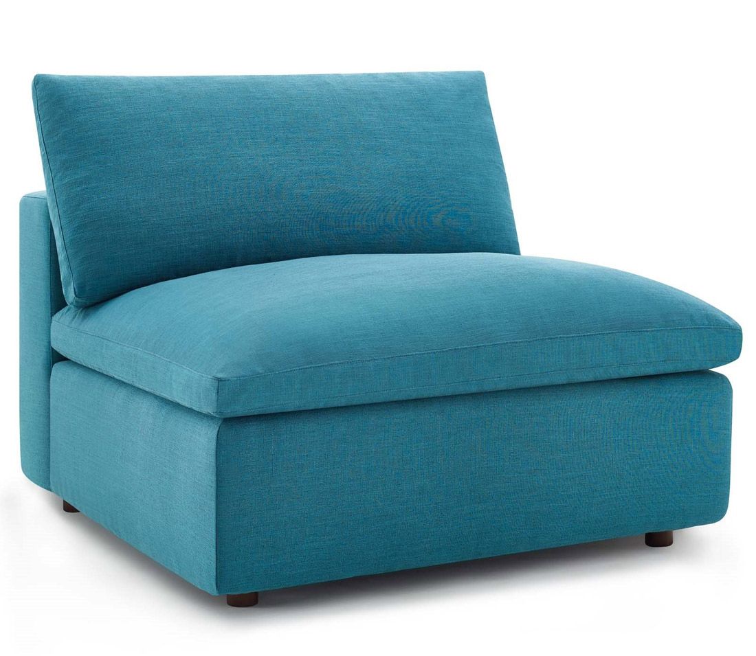 Arvada Teal Linen Armless Chair