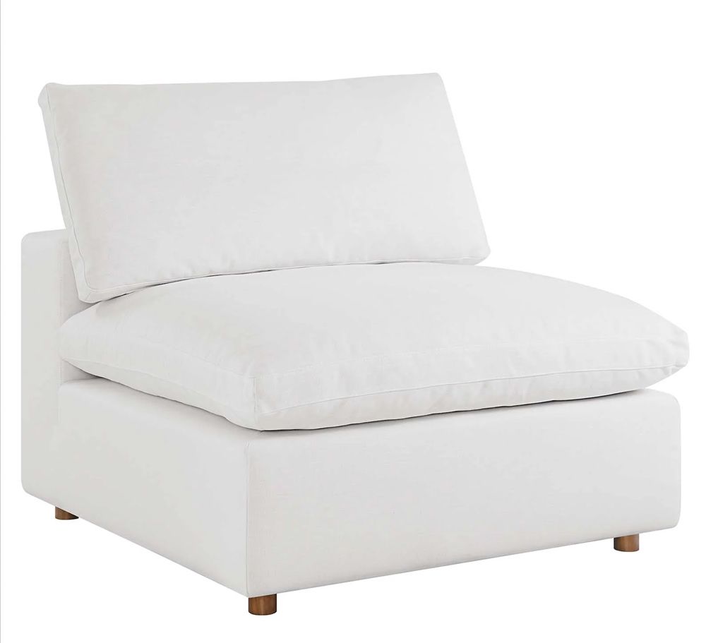 Arvada White Modular Armless Chair