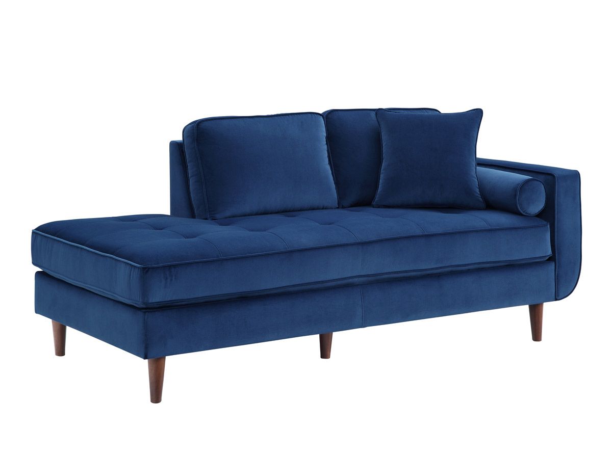 Ashford Navy Blue Velvet Chaise