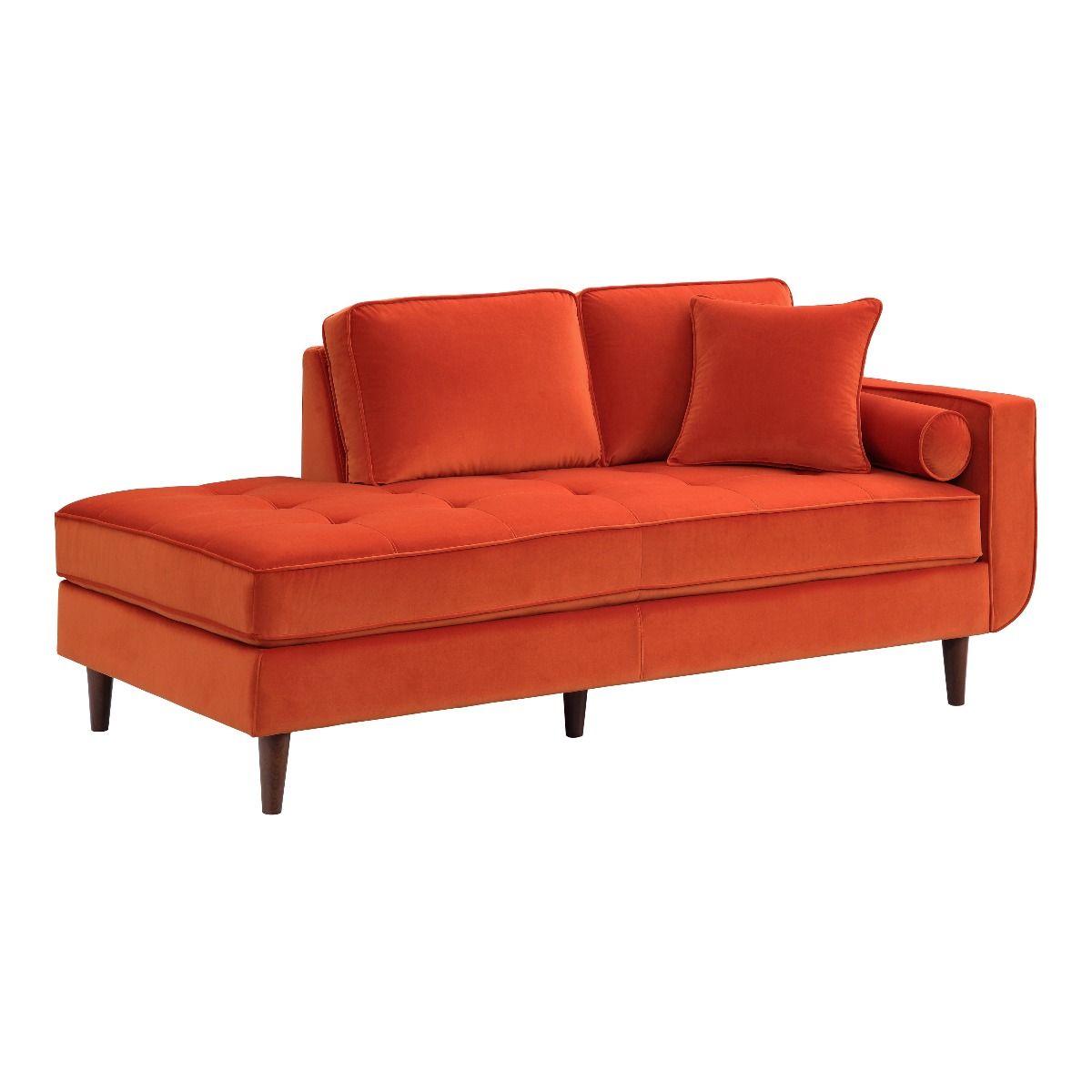 Ashford Orange Velvet Chaise