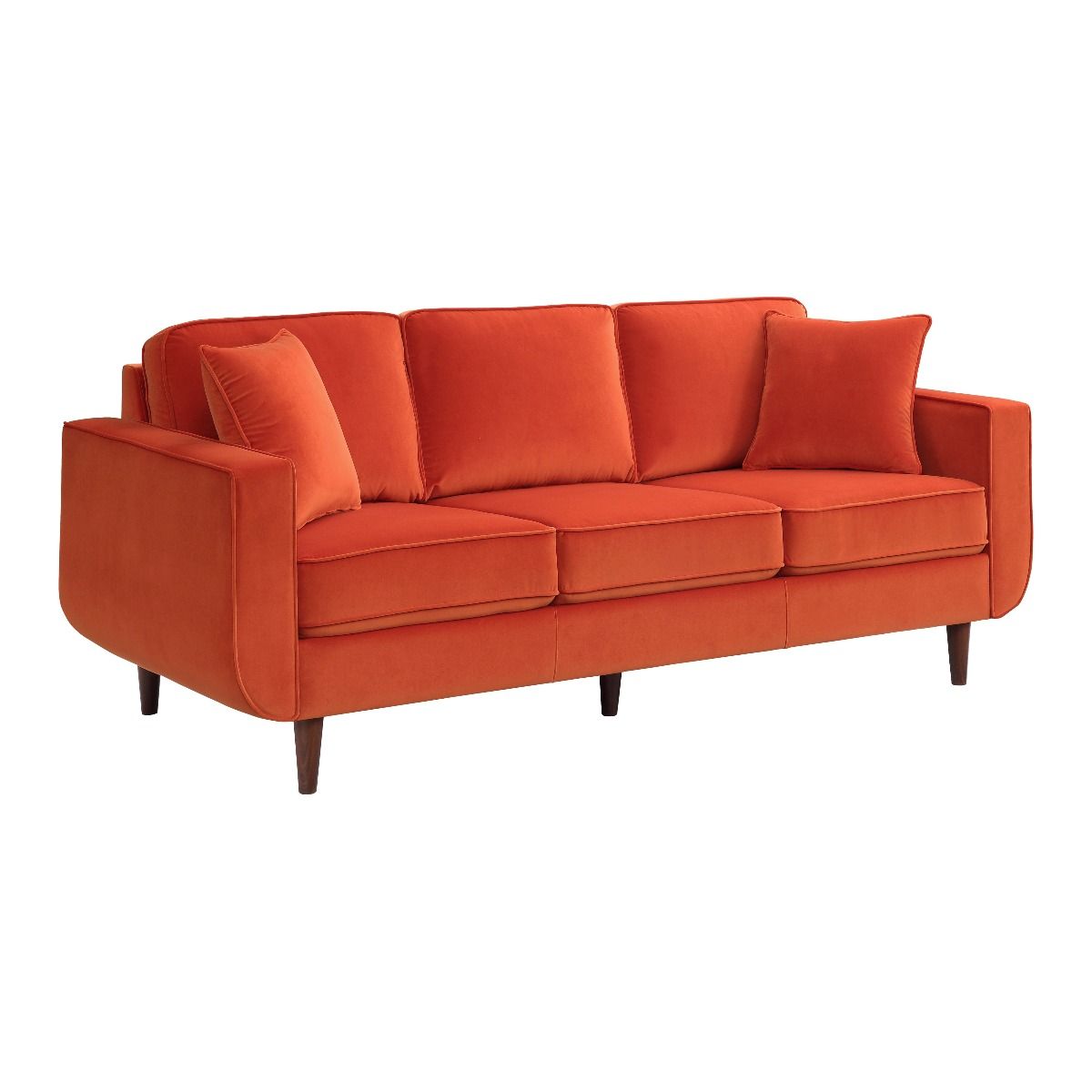 Ashford Orange Velvet Sofa