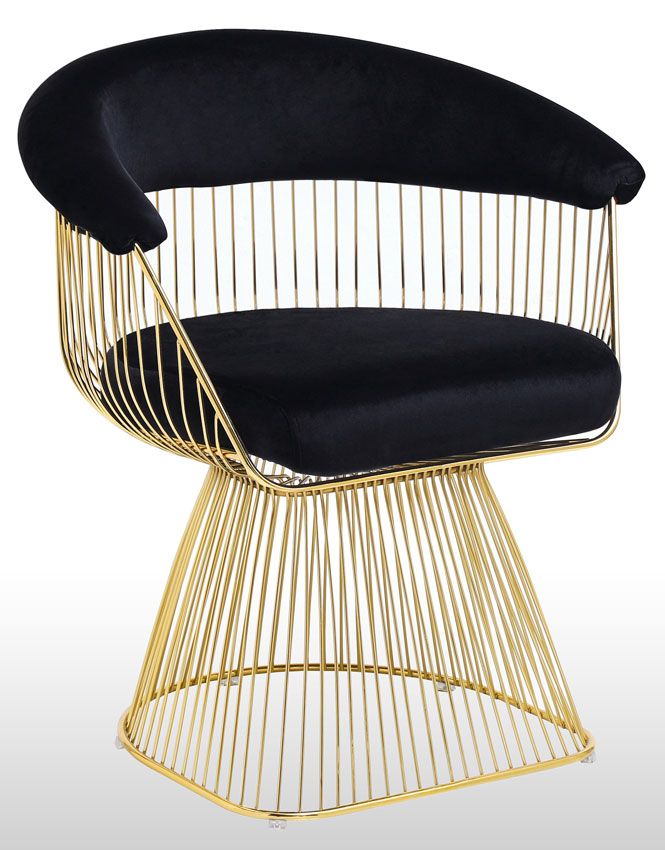Aspen Black Velvet Accent Chair