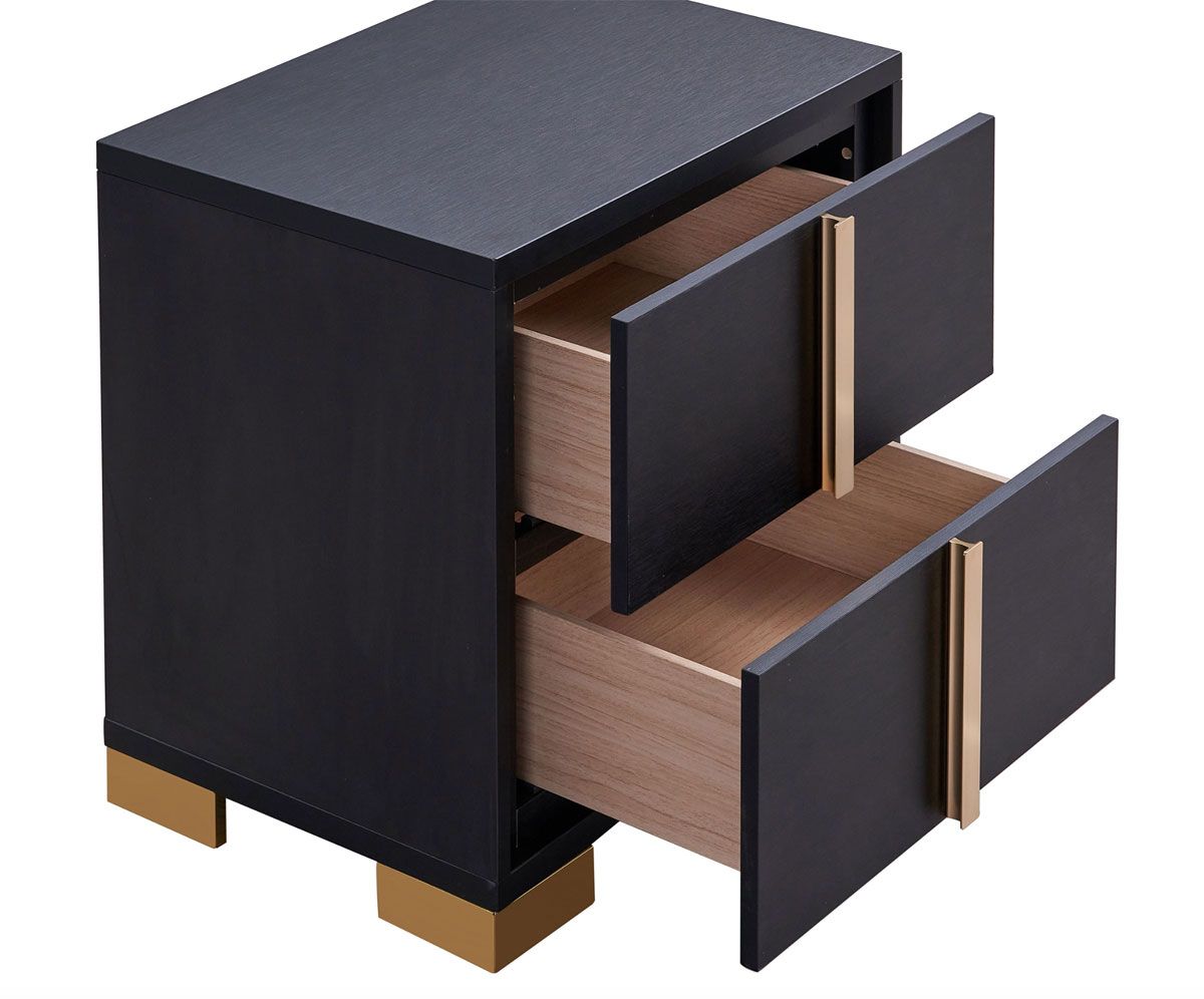 Astrid Black Night Stand Drawers