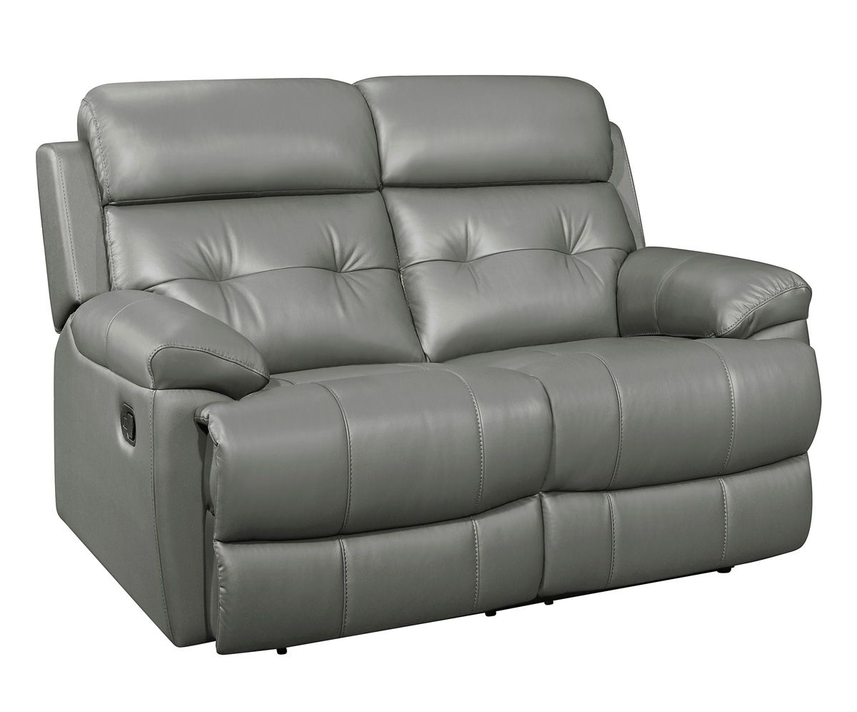 Astronaut Grey Leather Recliner Loveseat