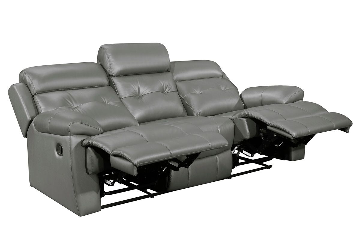 Astronaut Grey Leather Recliner Sofa Open
