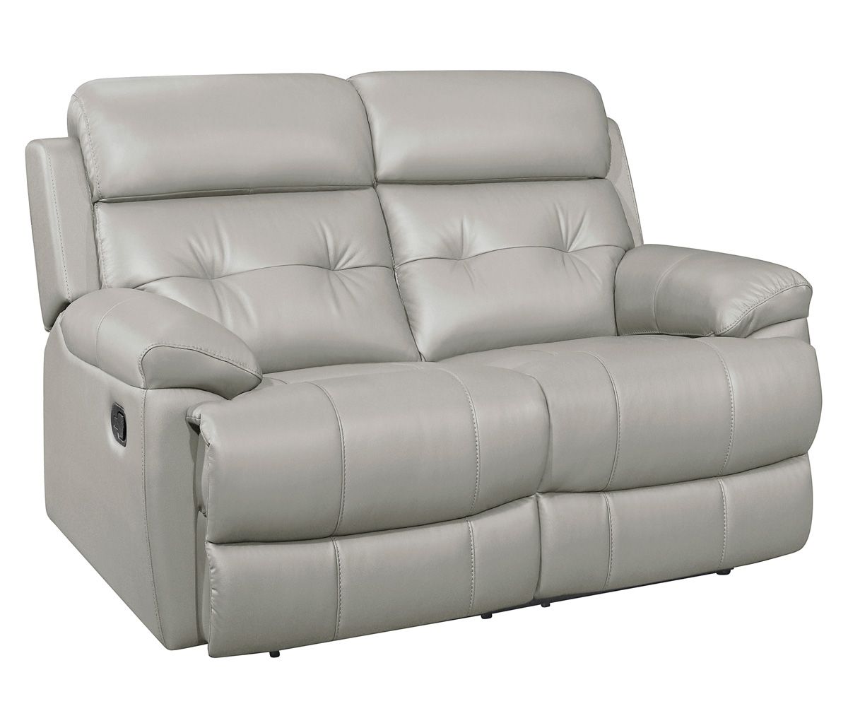 Astronaut Silver Leather Recliner Loveseat