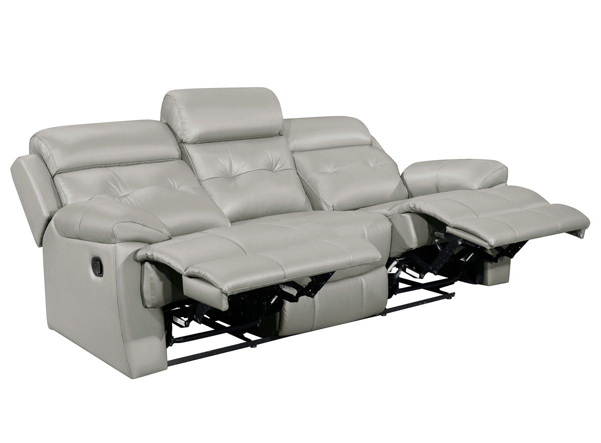 Astronaut Silver Leather Recliner Sofa Open