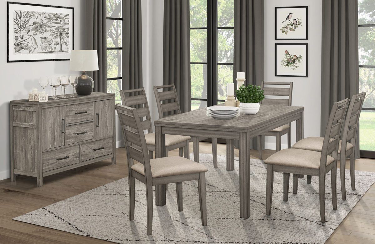 Atenna Rustic Grey Dining Table Set